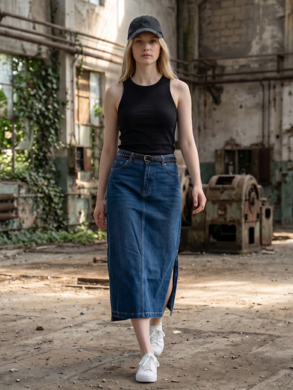 Summer Denim midi skirt size medium - 7 for all Mankind - Picture 6 of 7